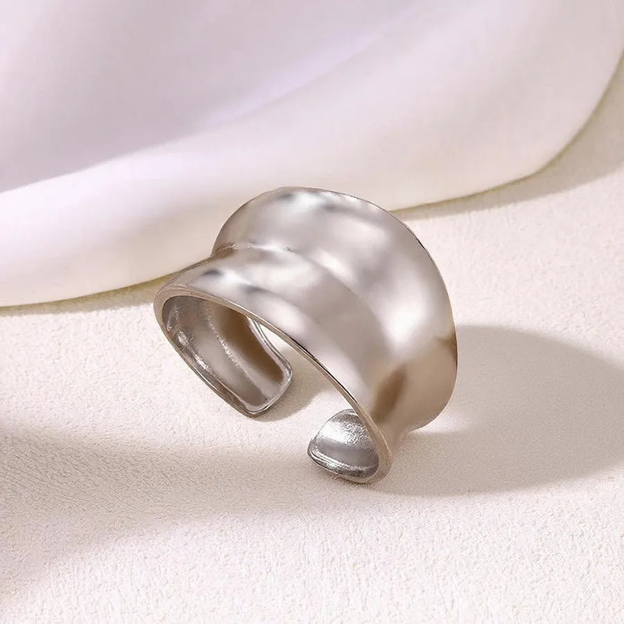 18K Gold Heart & Flower Stainless Steel Ring