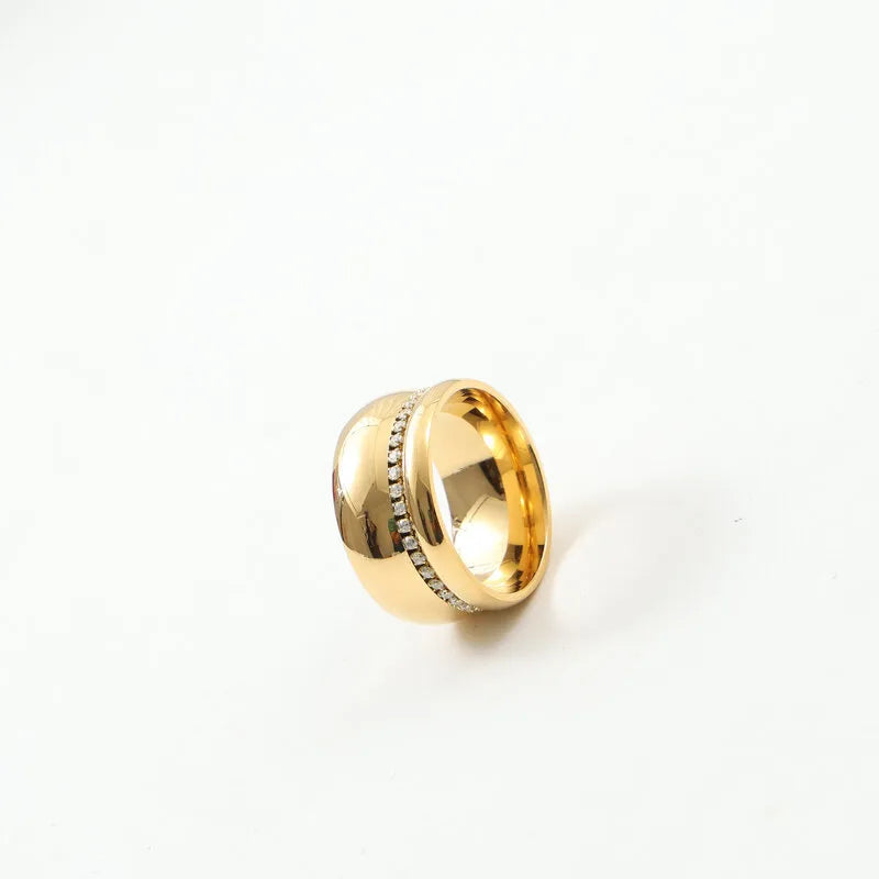 18K Gold Plated Geometric Titanium Ring