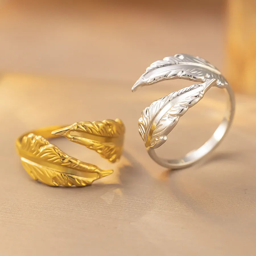 18K Gold Titanium Steel Geometric Open Ring