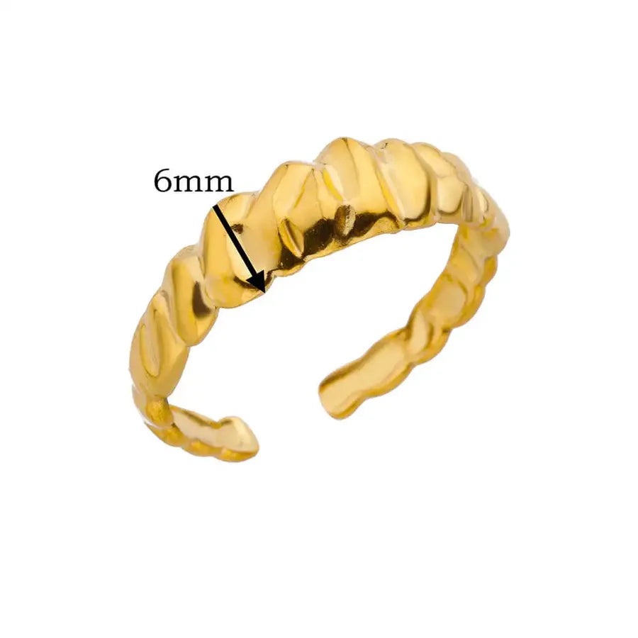 Gold Heart Open Ring for Women Adjustable Opening JZ5476G