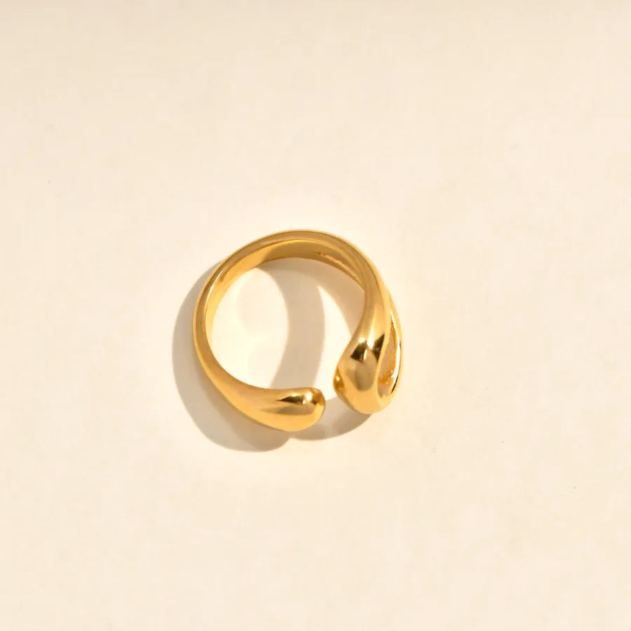 Gold Plated Titanium Steel Zircon Ring for Women 5772601