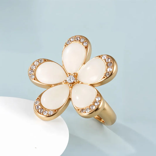 Floral Titanium Steel Ring for Women