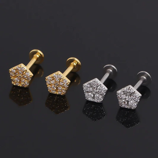 Geometric Star Stainless Steel Cartilage Earring