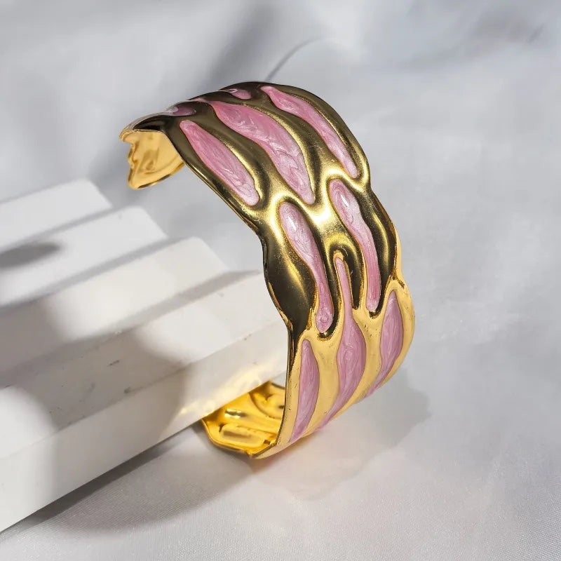 Gold Wave Stainless Steel Bangle