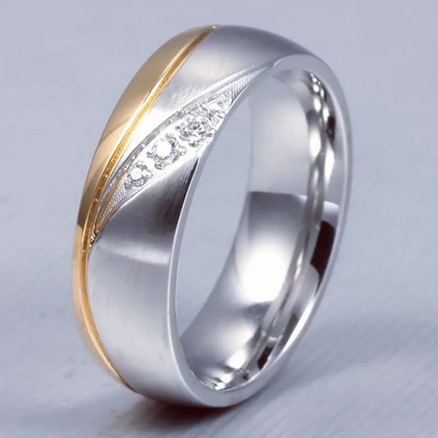 Gold & Silver Stainless Steel Couple Rings