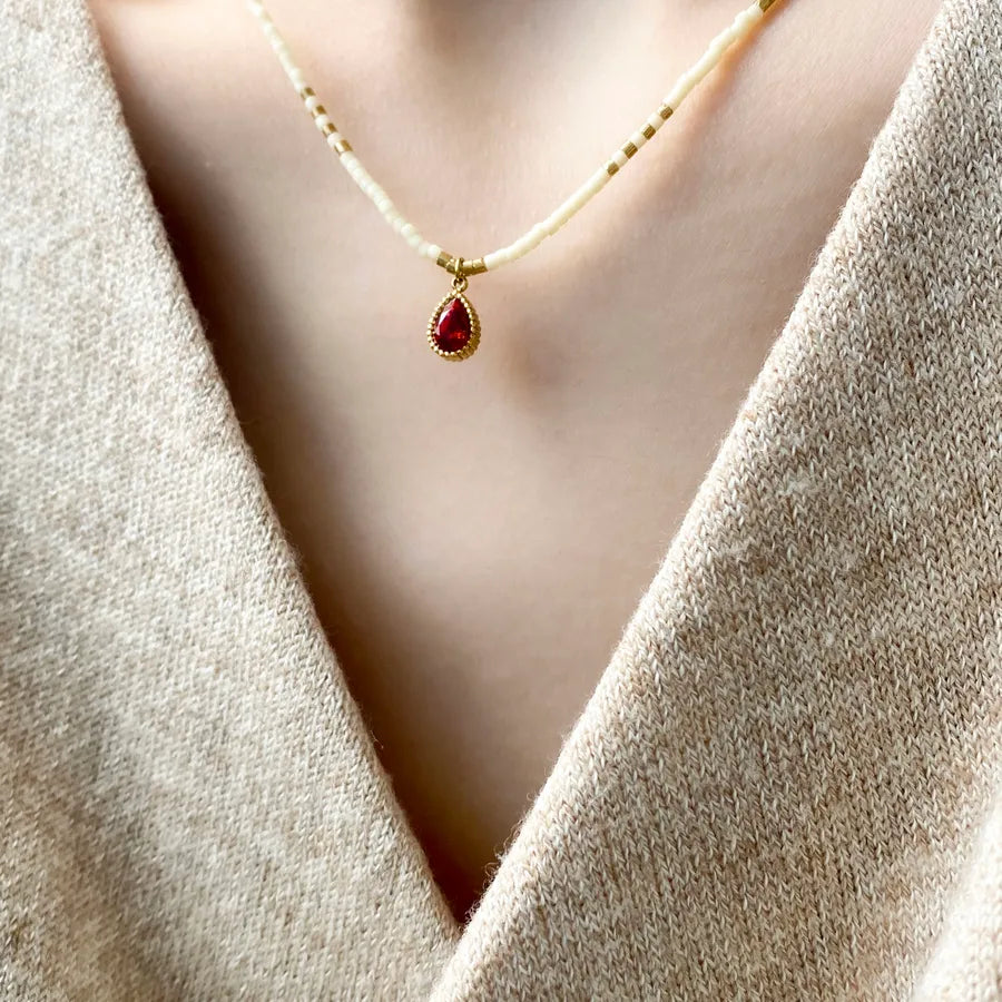 Gold Plated Titanium Steel Floral Geometric Necklace