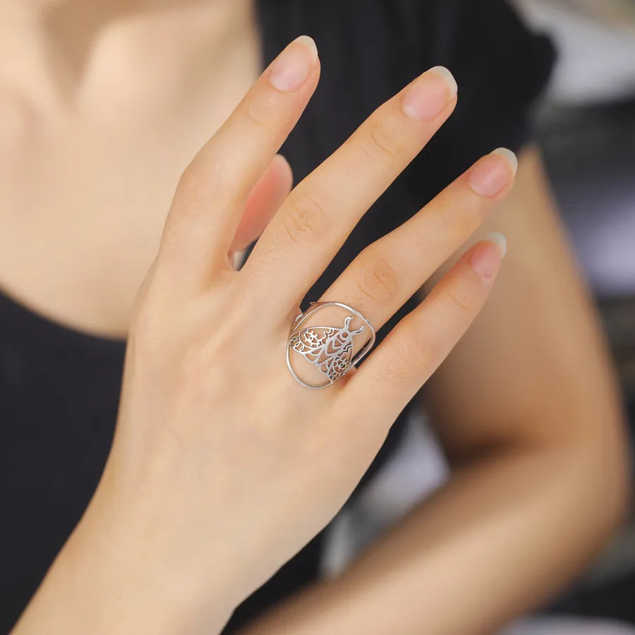 Gold Cutout Stainless Steel Unisex Ring