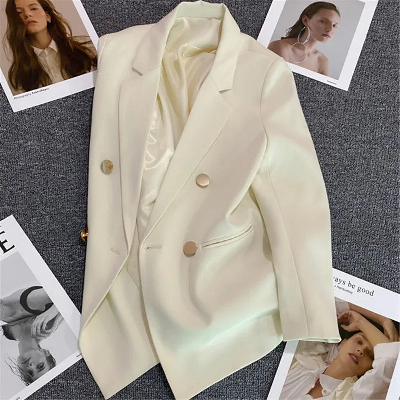 Candy Green Women's Blazer – Spring/Autumn Style Off-white