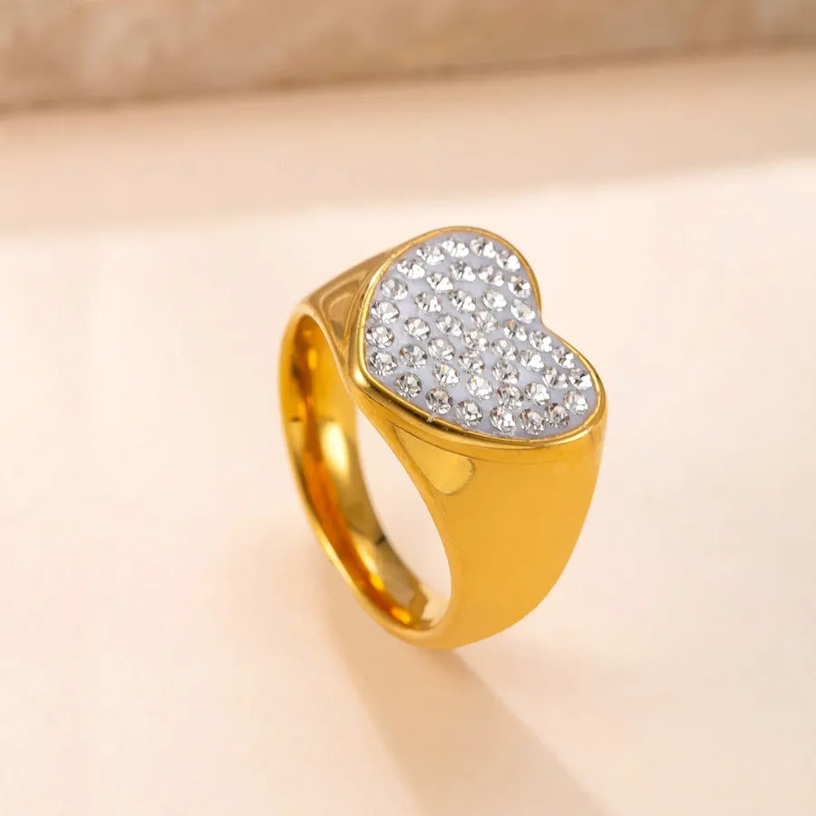 Gold Geometric Titanium Steel Ring