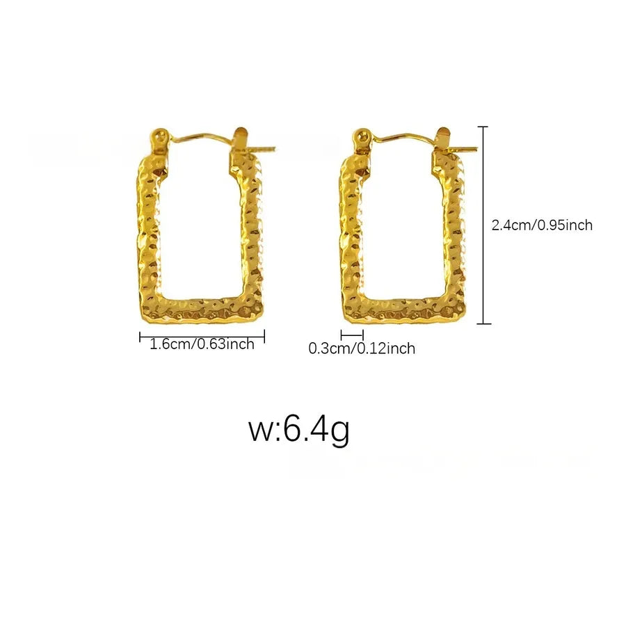 Elegant Gold Titanium Steel Hoop Earrings