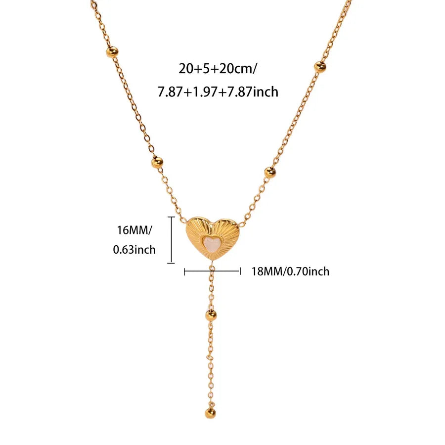 18K Gold Plated Heart Zircon Pendant Necklace G9017443