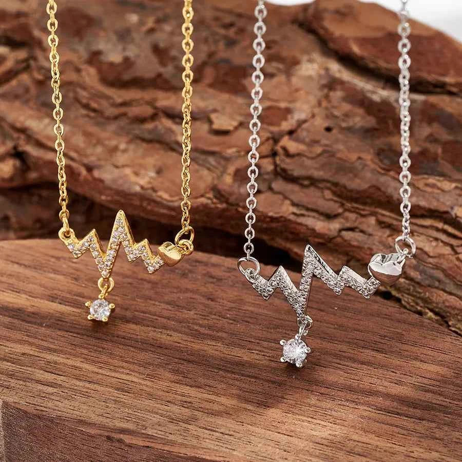 18K Gold Plated Heart Necklace with Zircon