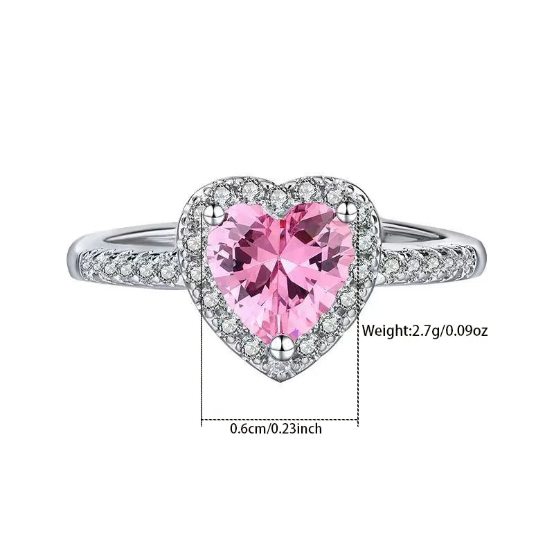 Elegant Heart-Shaped Open Ring for Women