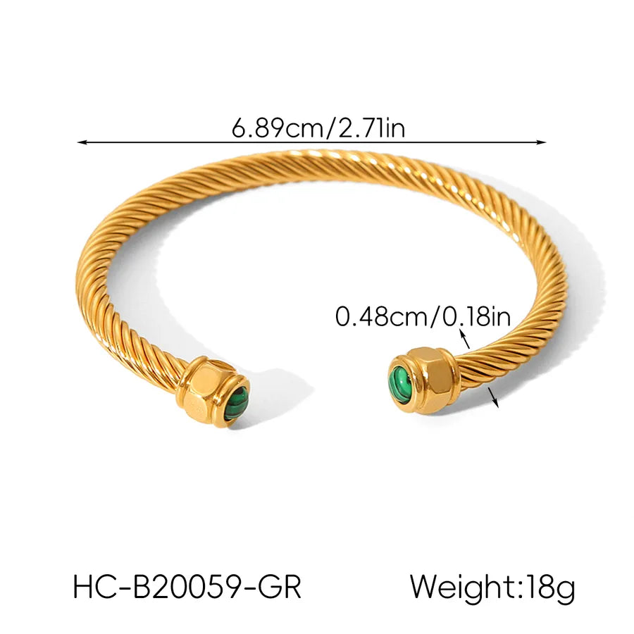 18K Gold PVD Stainless Steel Luxury Bangle HC-B20059-GR