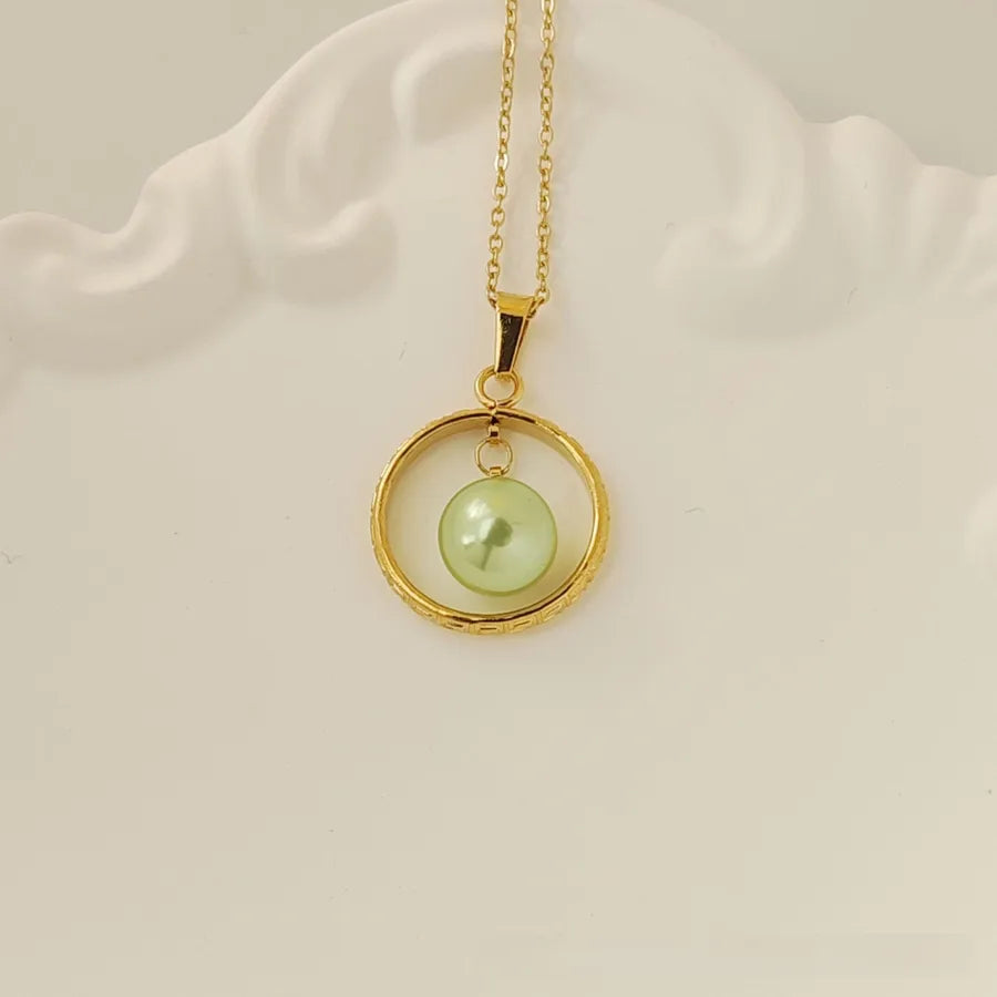 Titanium Steel Moon Pendant Necklace for Women Phoenix Pattern 2 18k