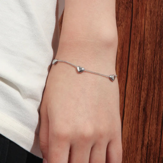 18K Gold Plated Heart Chain Bracelet