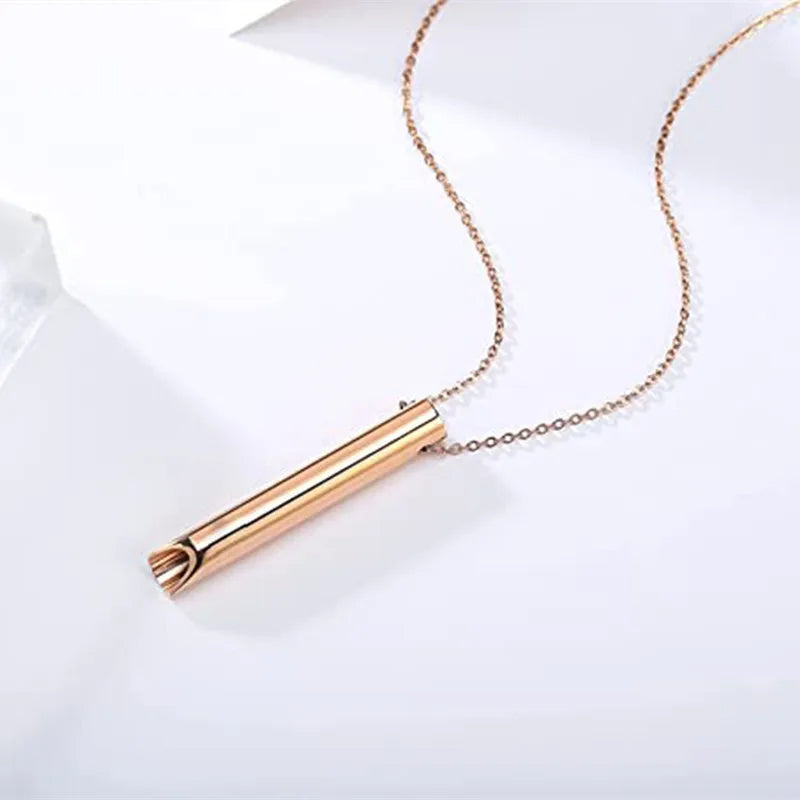 Titanium Steel Stress Relief Whistle Necklace