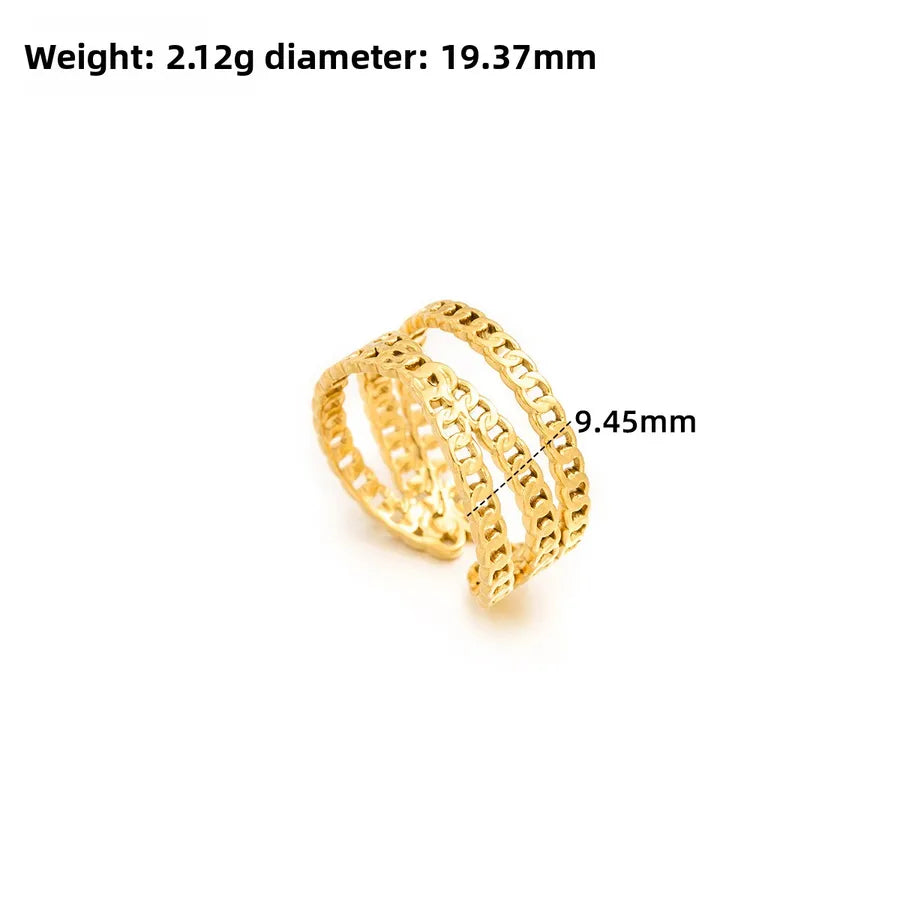 Gold Open Heart Stainless Steel Ring Adjustable Opening J295 Gold