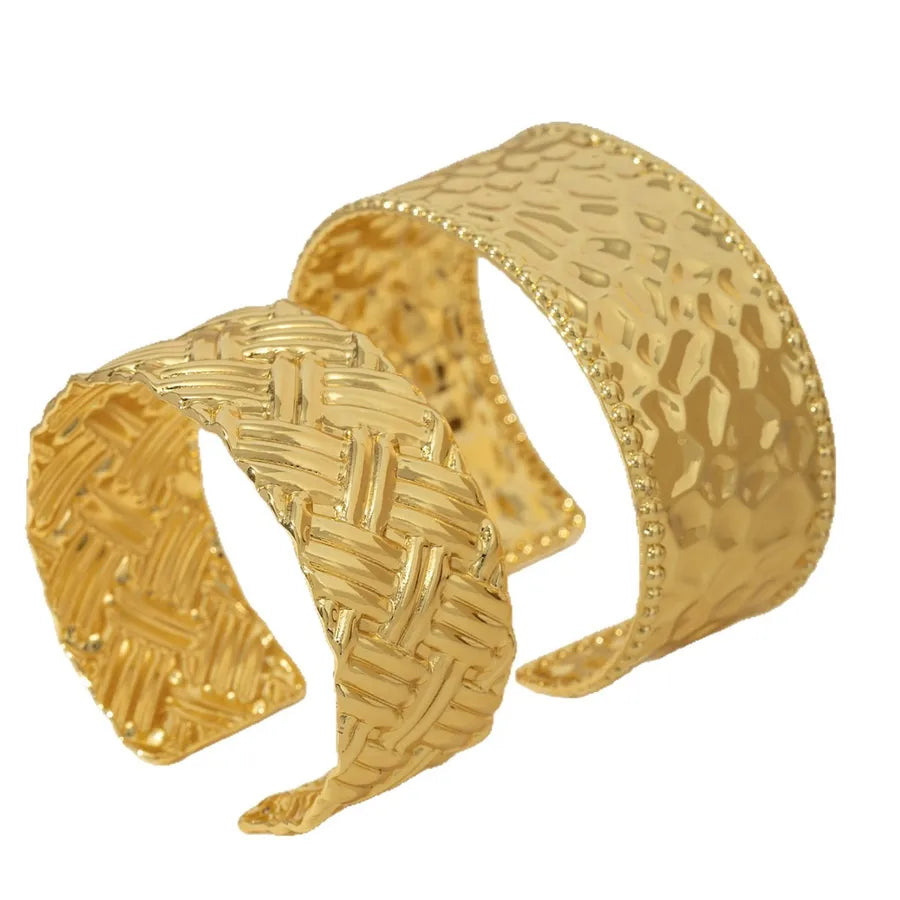 18K Gold Plated Stainless Steel Open Bangle