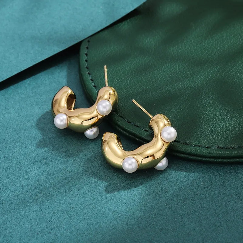 Bold Titanium Steel Large Hoop Earrings ES004