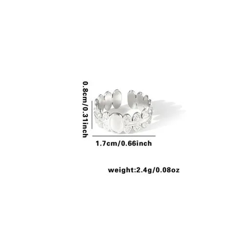 Titanium Steel Fish Tail Ring for Women Adjustable Opening TYR0397