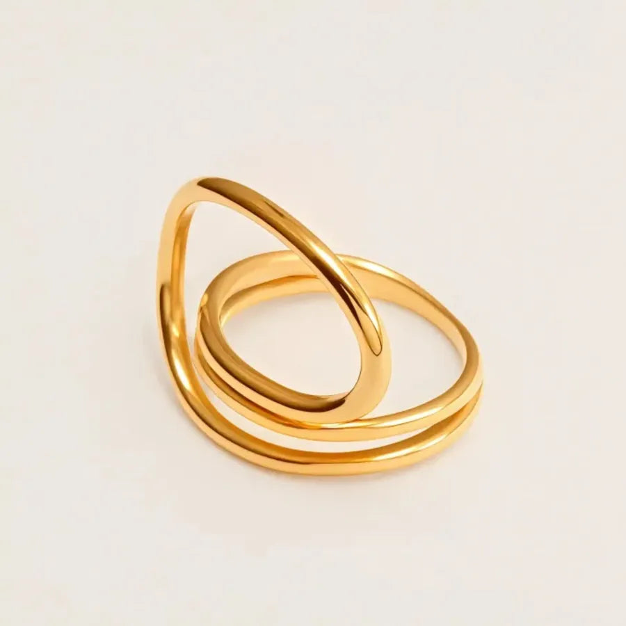 Geometric Twisted Stainless Steel Ring G004992J
