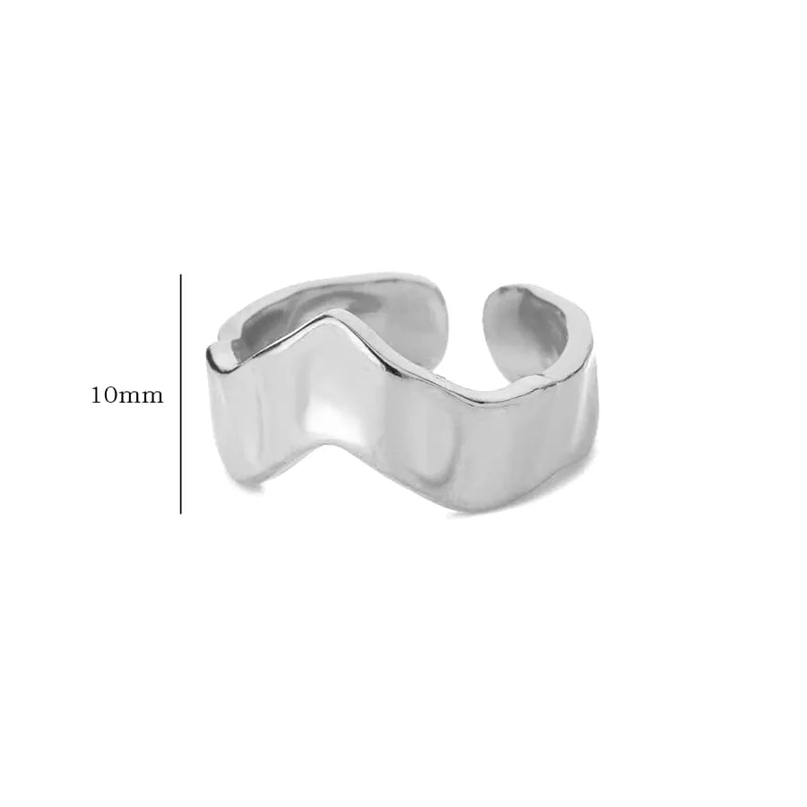 18K Gold Plated Cross & Heart Open Ring 2