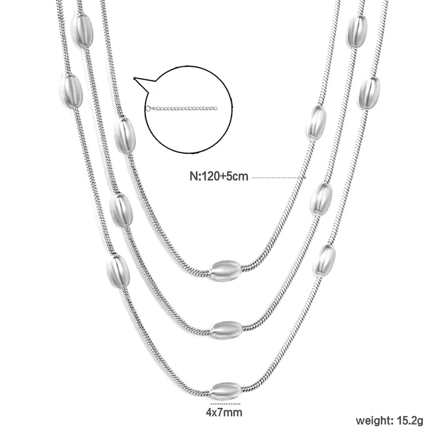 18K Gold Plated Stainless Steel Bead Chain Necklace NE2F9001S