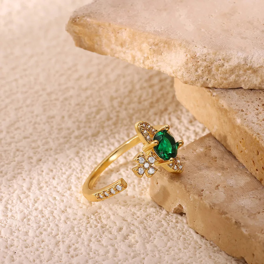 Elegant Heart-Shaped Zircon Ring for Women