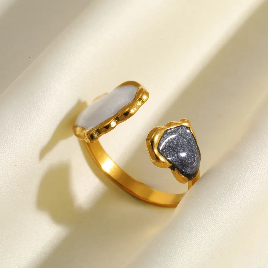 18K Gold Plated Open Heart Ring 2-Adjustable