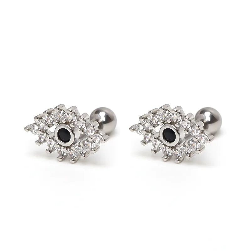 Stainless Steel Eye Stud Earrings – Silver