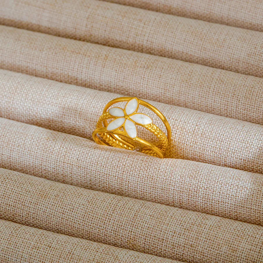 Adjustable 18K Gold Stainless Steel Ring 238