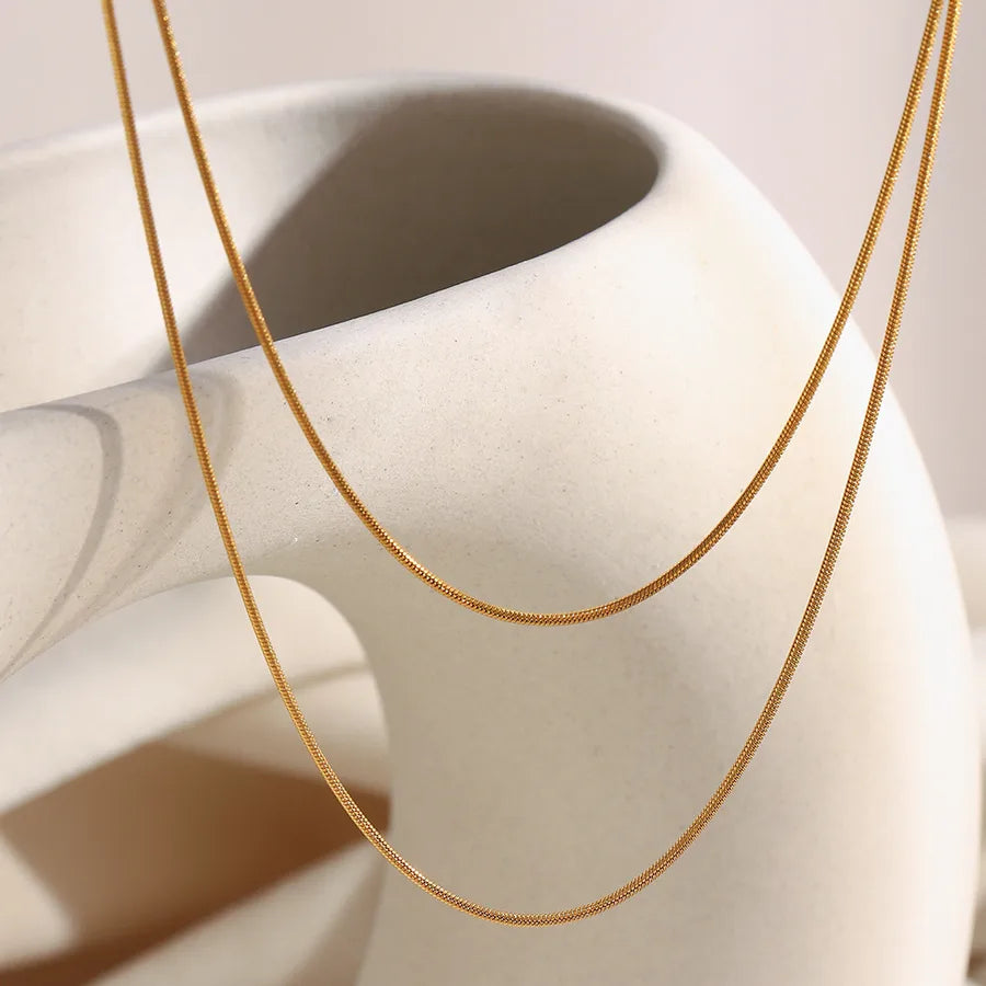 Double Layer 18K Gold Plated Geometric Necklace