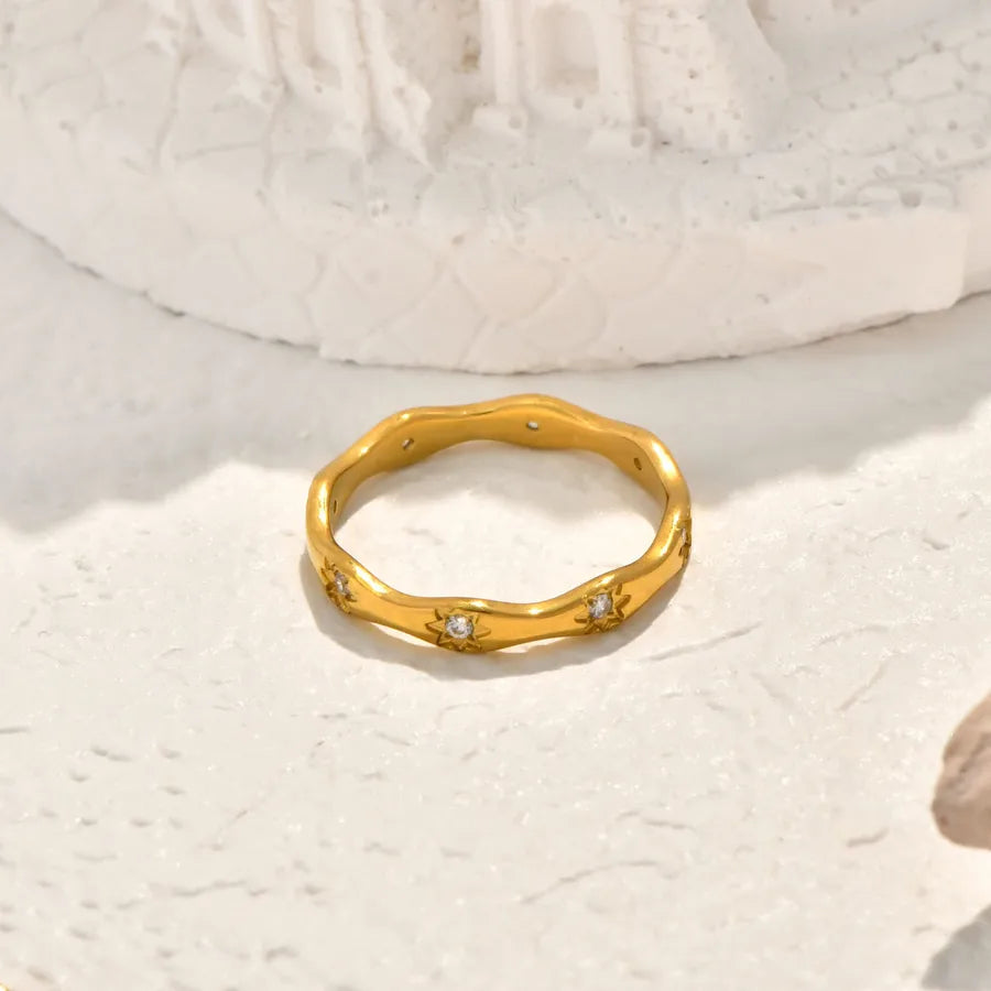 18K Gold Plated Geometric Zircon Ring