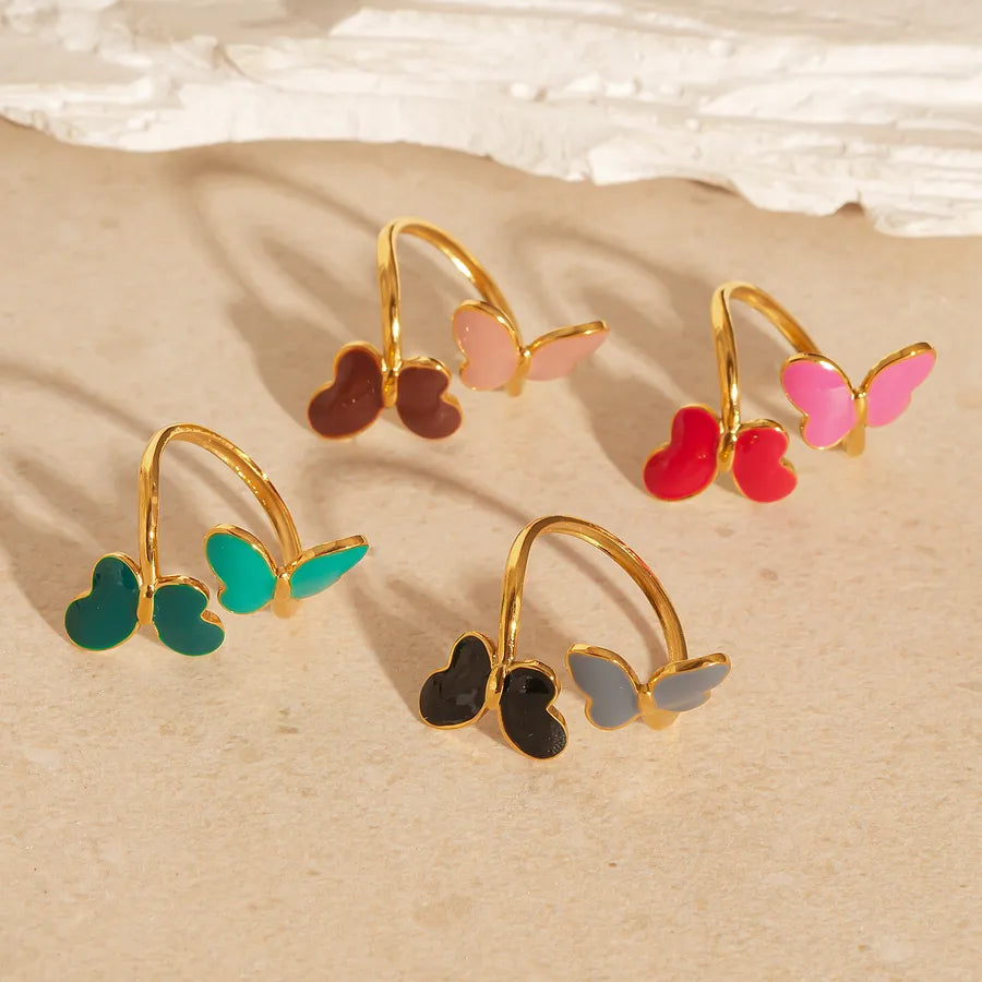 Stainless Steel Butterfly Open Ring