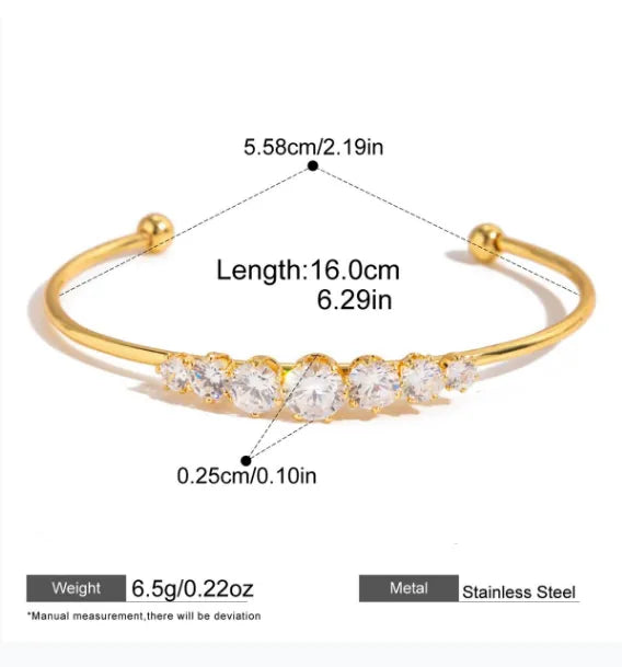 18K Gold Plated Stainless Steel Zirconia Bracelet