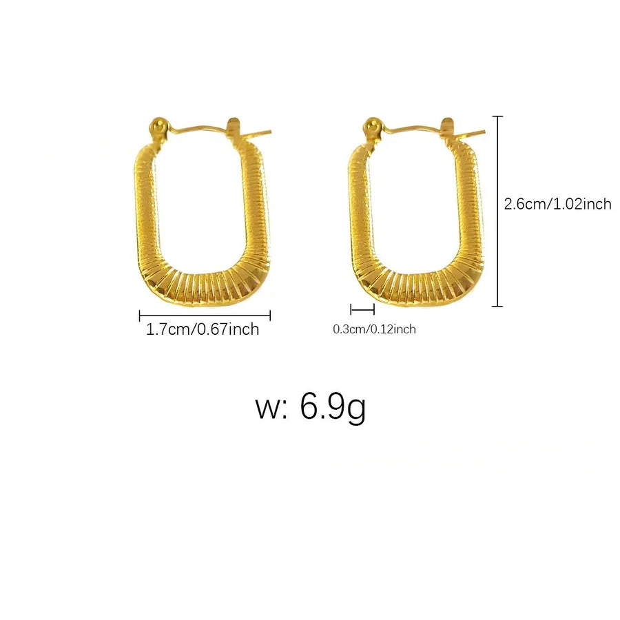 Elegant Gold Titanium Steel Hoop Earrings