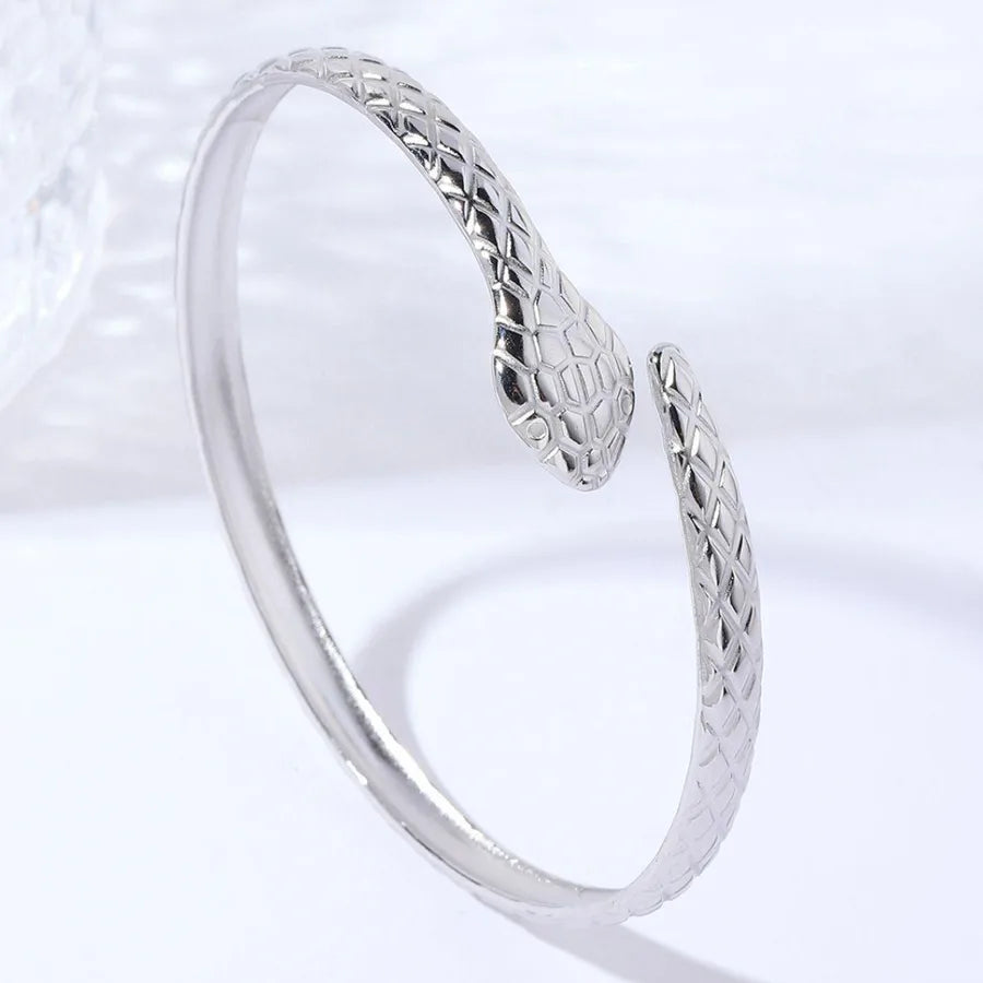 Unisex Titanium Steel Wide Cuff Bracelet WSZ008-1 Adjustable Opening