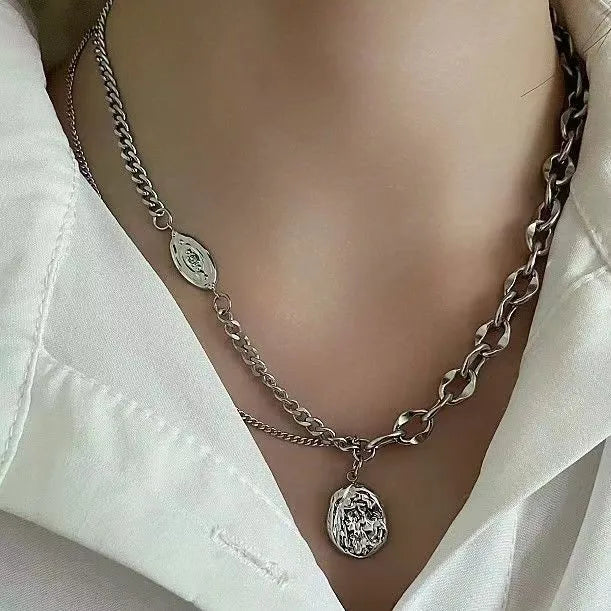 Black Leather Waterdrop Pendant Necklace