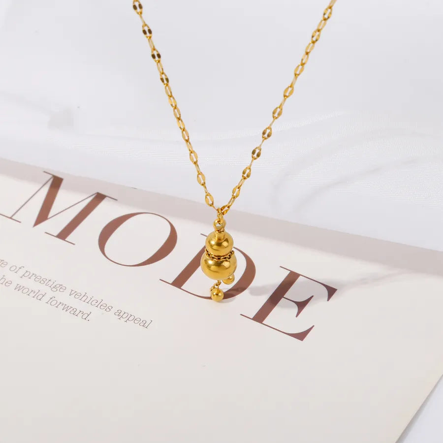 18K Gold Gourd Pendant Necklace – Stainless Steel