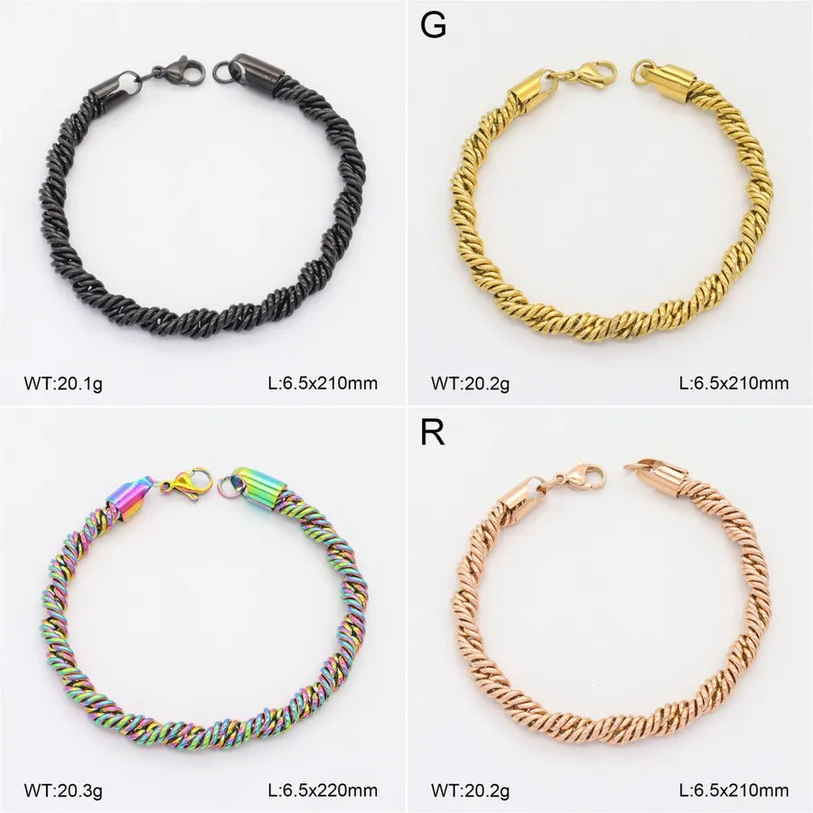 Unisex 18K Gold Plated Twisted Cable Bracelet