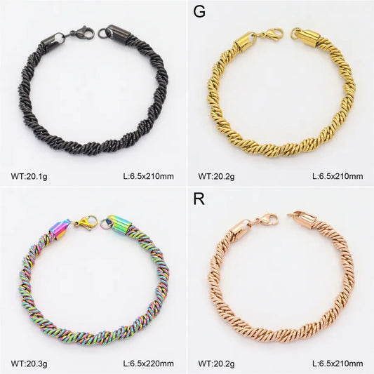 Unisex 18K Gold Plated Twisted Cable Bracelet