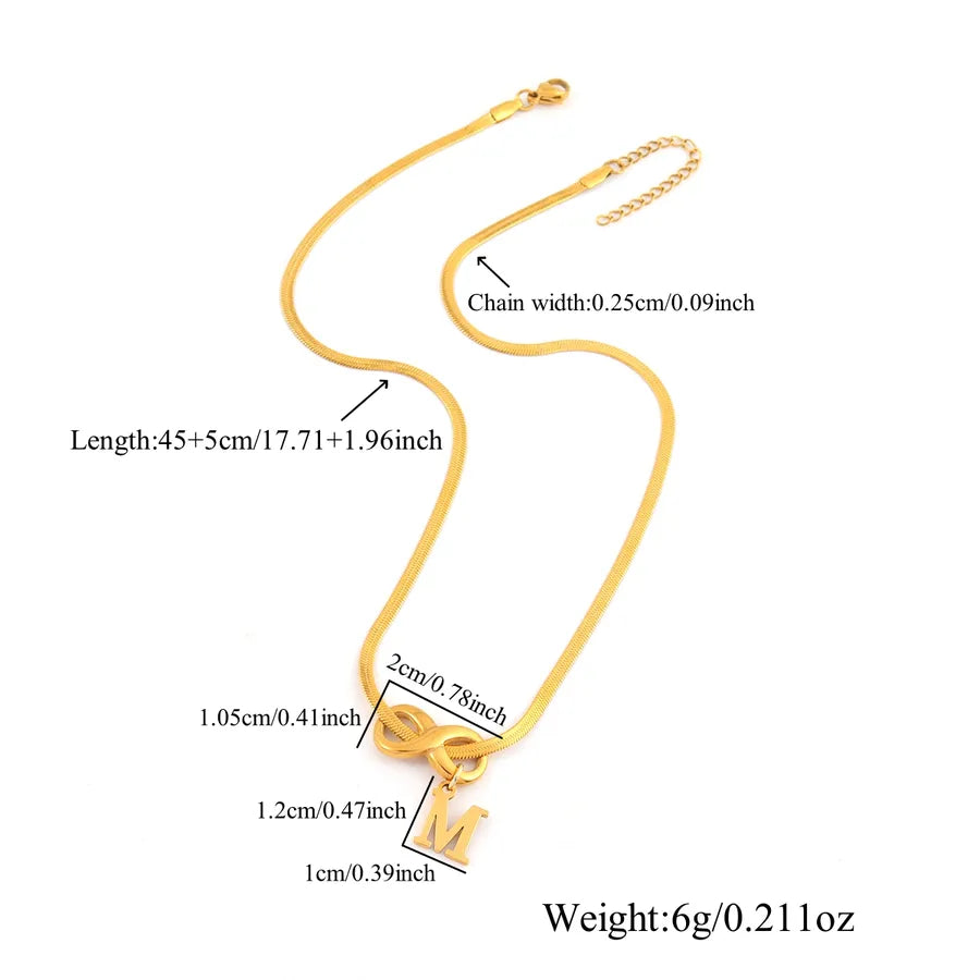 18K Gold Plated Infinity Letter Pendant Necklace
