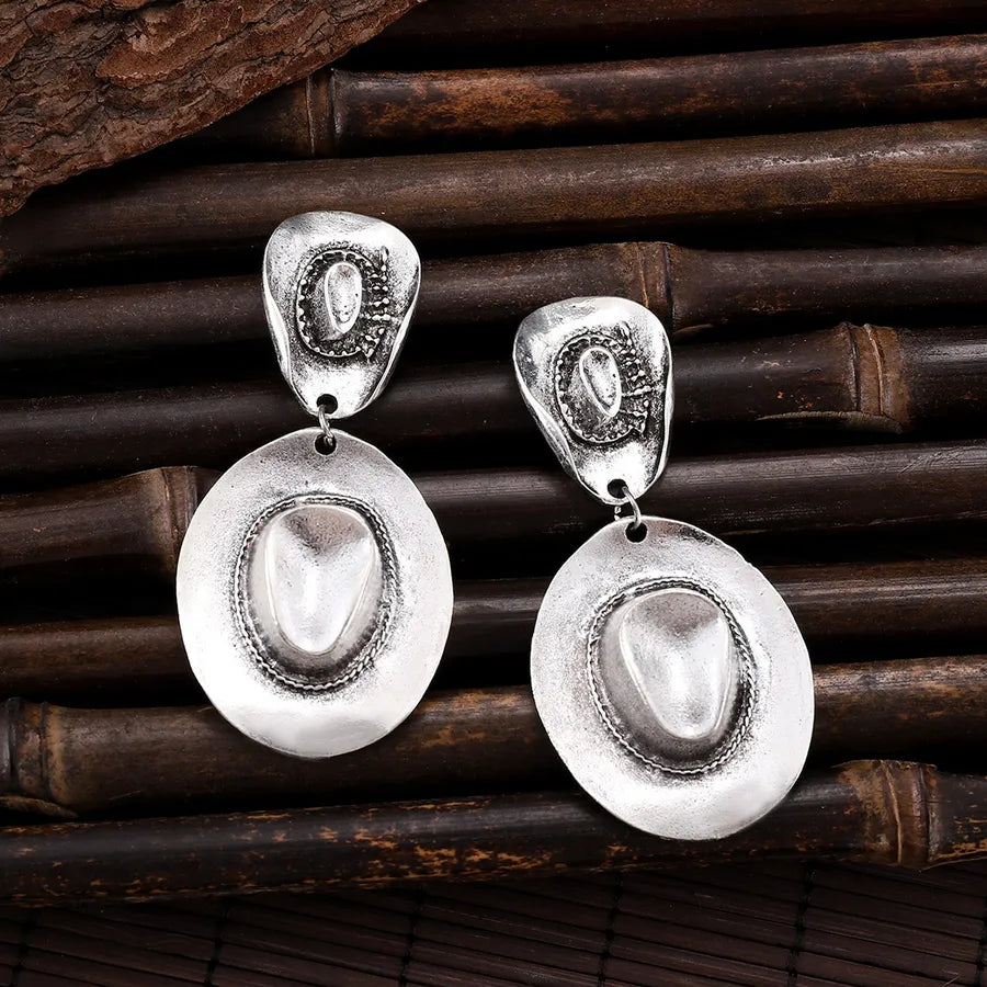 Vintage Western Cowboy Hat Drop Earrings