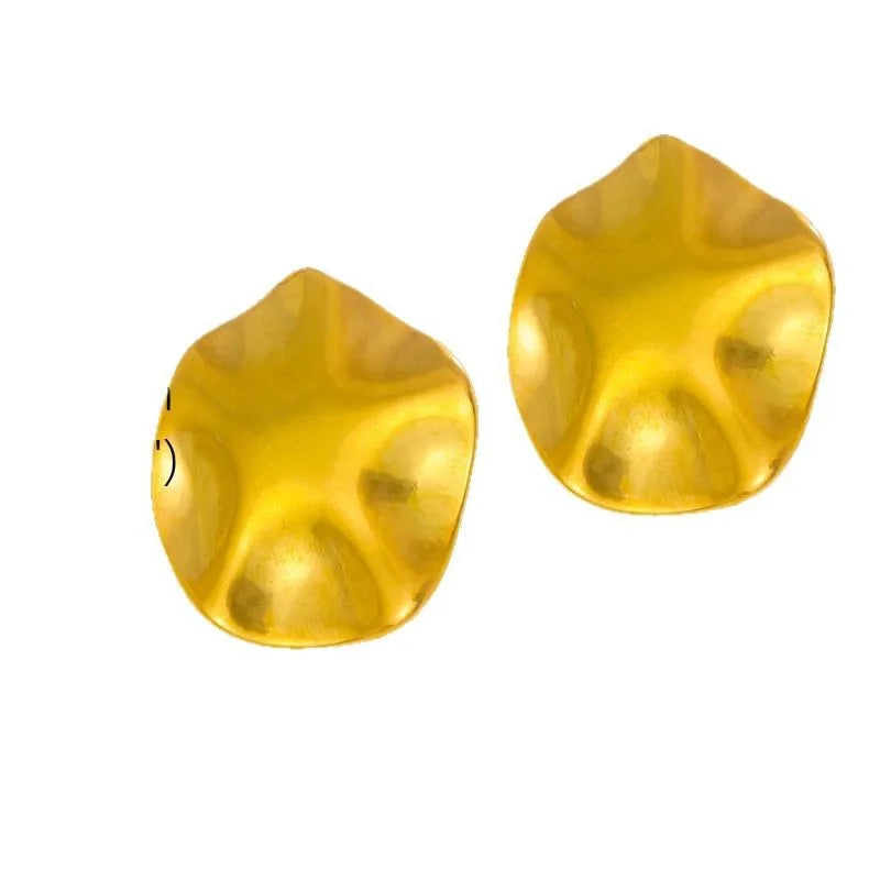 Gold U-Shaped Titanium Steel Earrings for Women
