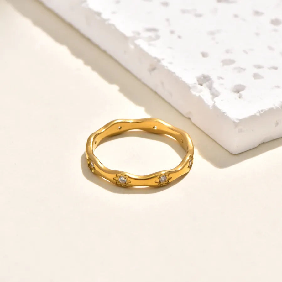 Gold Plated Bow Knot Chain Ring Gold 2