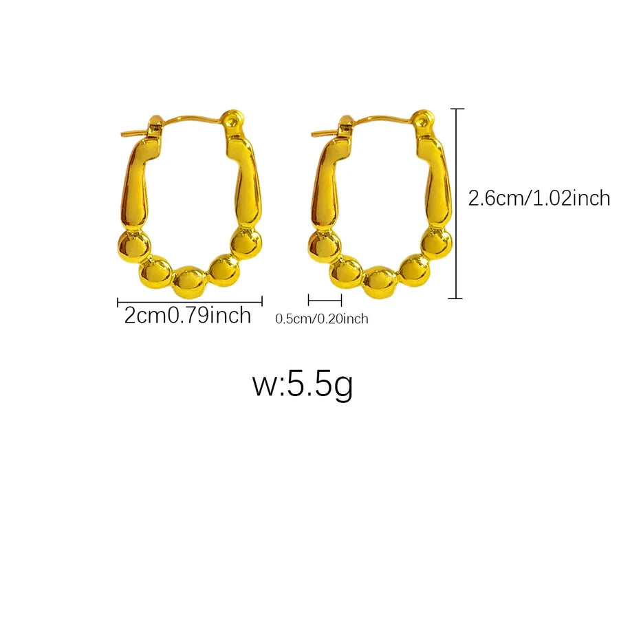 Elegant Gold Titanium Steel Hoop Earrings Gold Earrings 110