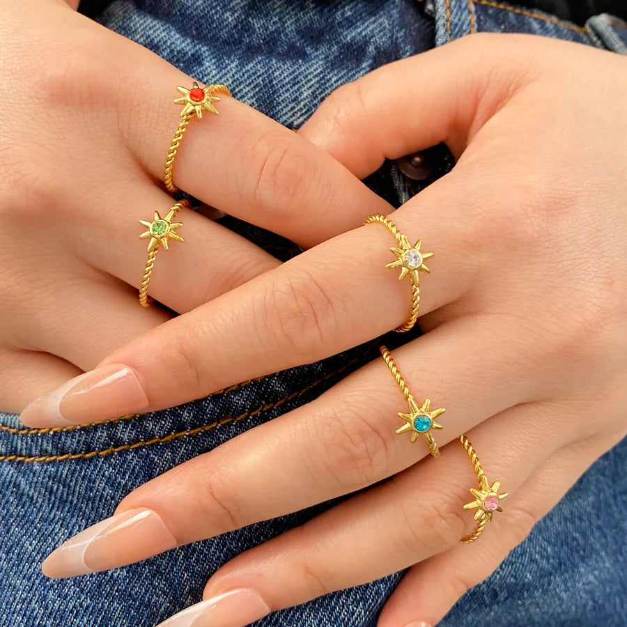 18K Gold Plated Titanium Steel Geometric Ring