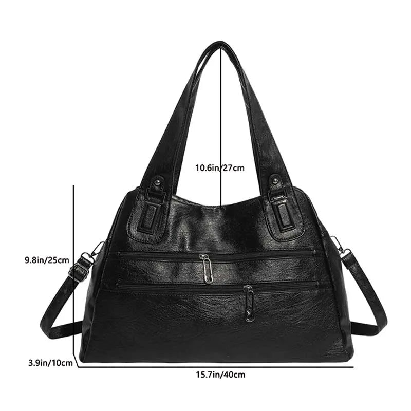 Studded PU Leather Shoulder Bag – Large Capacity - Smiling Maria - Everything For Women