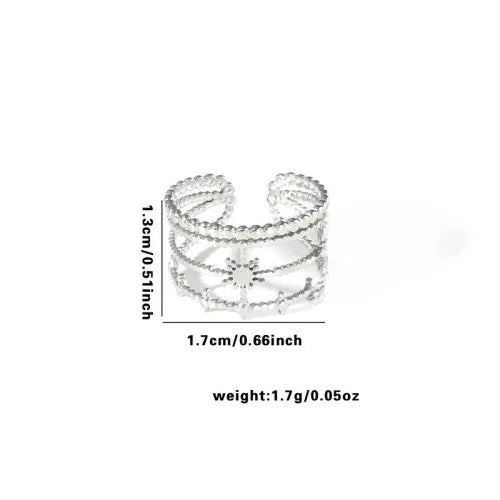 Titanium Steel Fish Tail Ring for Women Adjustable Opening TYR0362